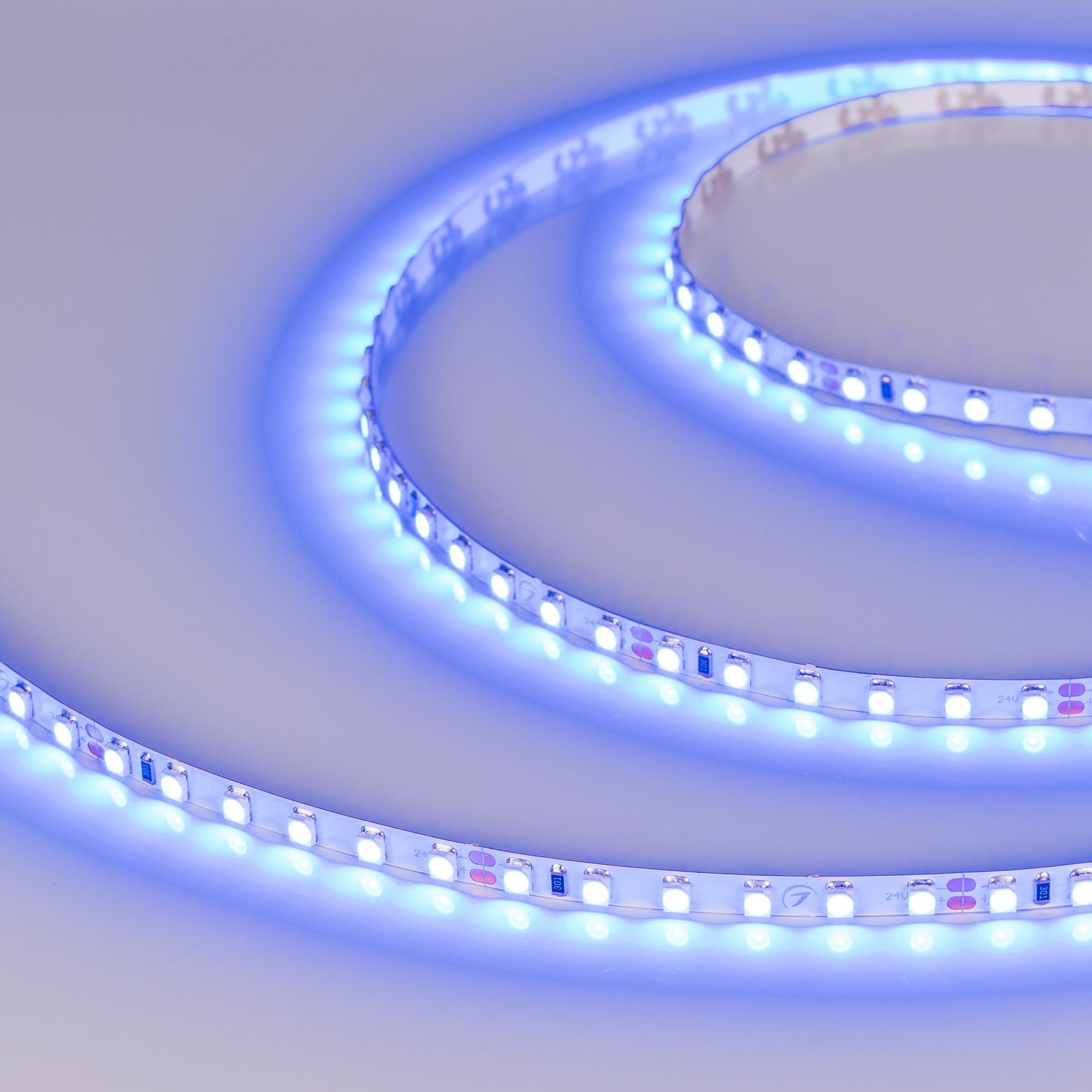 Arlight Светодиодная лента RT 2-5000 24V Blue 5mm 2x (3528, 600 LED, LUX) (9.6 Вт/м, IP20) 015660(1) — миниатюра 2