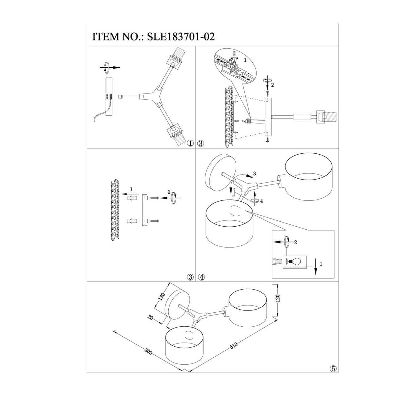 Evoluce GIMENTO Серый/Серый SLE183701-02 Светильник настенный E14 2*60W — миниатюра 2