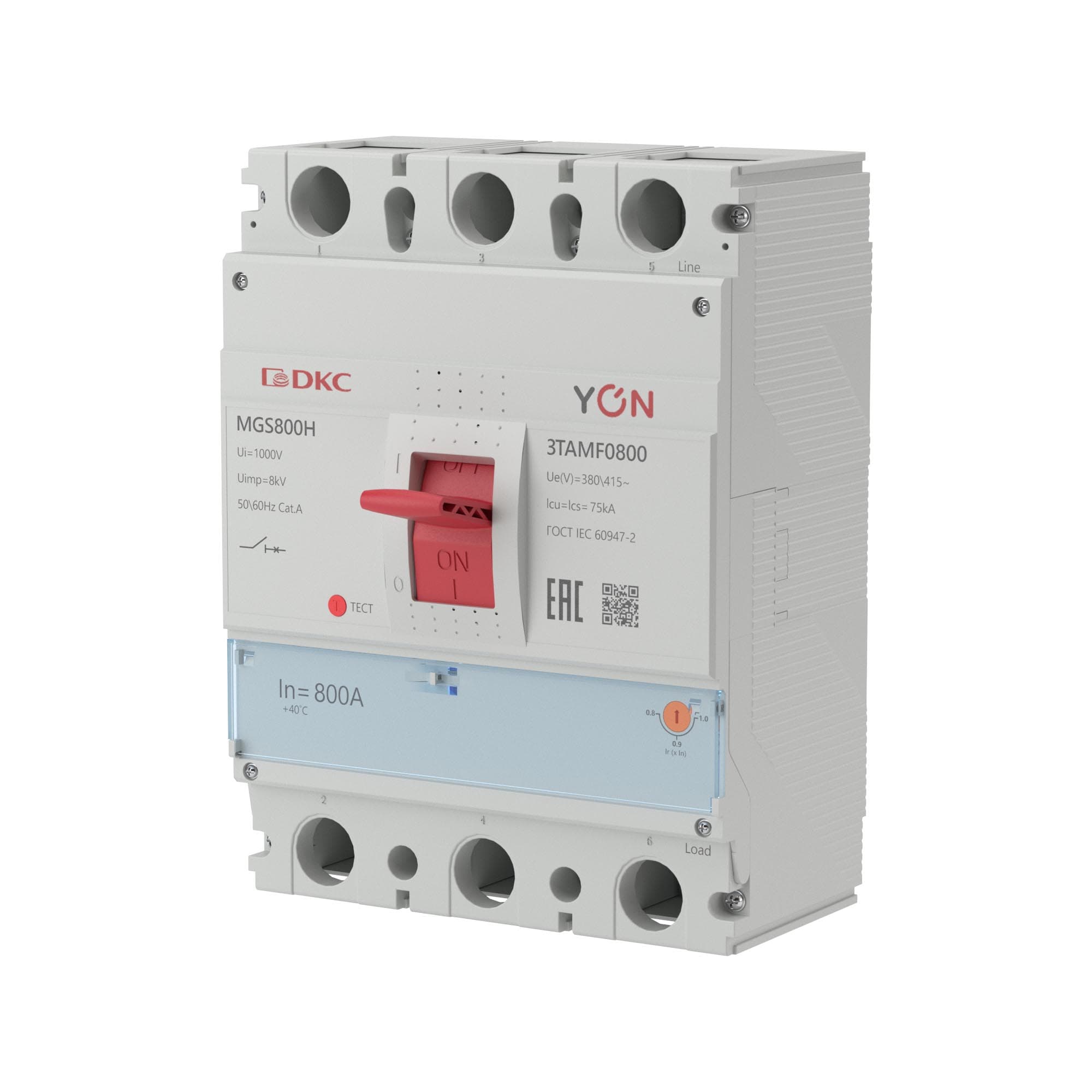 DKC Авт. выкл. YON MGS800 3P 640-800A 75kA — миниатюра 1