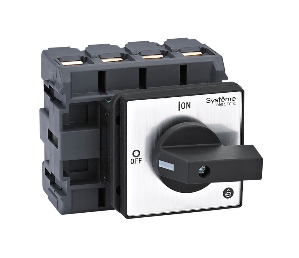 Systeme Electric Выключатель-разъединитель 4P 80A IP20 с чёрной рукояткой на дверцу 4 винтами