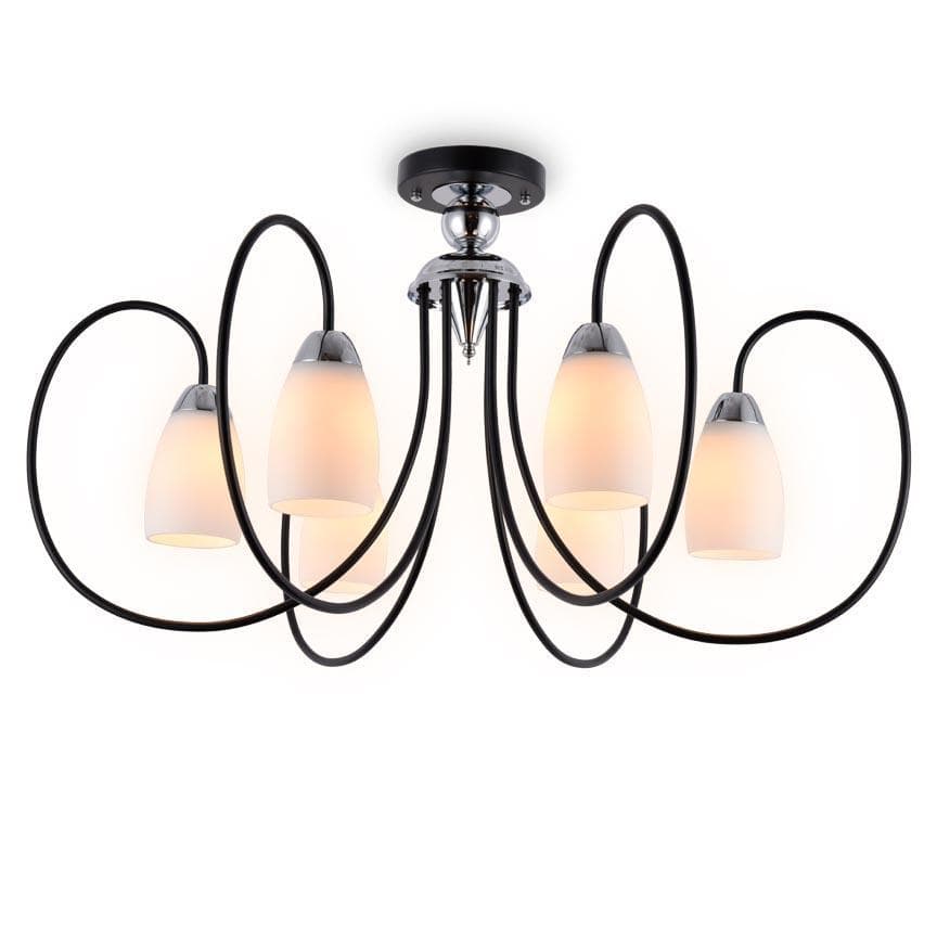 Ambrella Потолочная люстра TR3121/6 BK/CH черный/хром E27 max 40W D850*480 — миниатюра 1