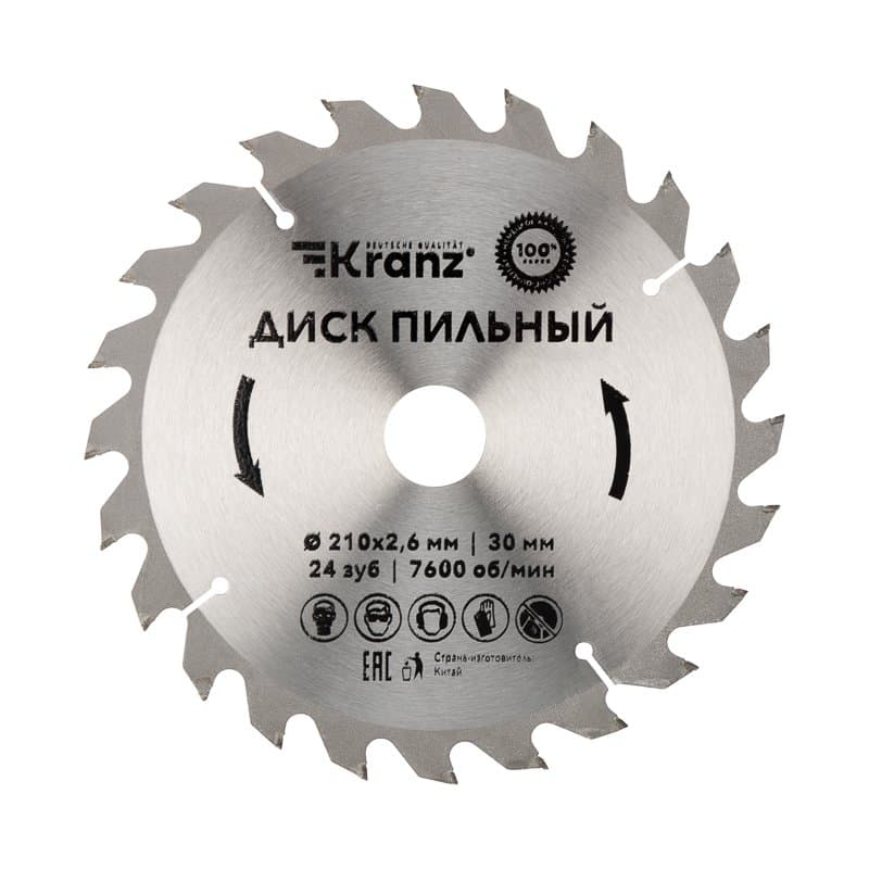 Диск пильный 210 мм x 24 зуб x 30 мм Kranz KR-92-0120