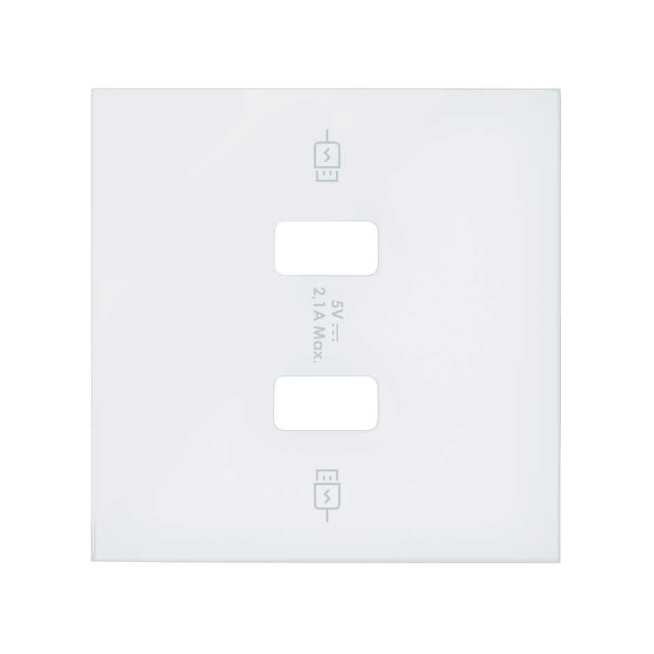 Simon 100 Белый матовый Накладка для зарядного устройства 2хUSB 10001096-230