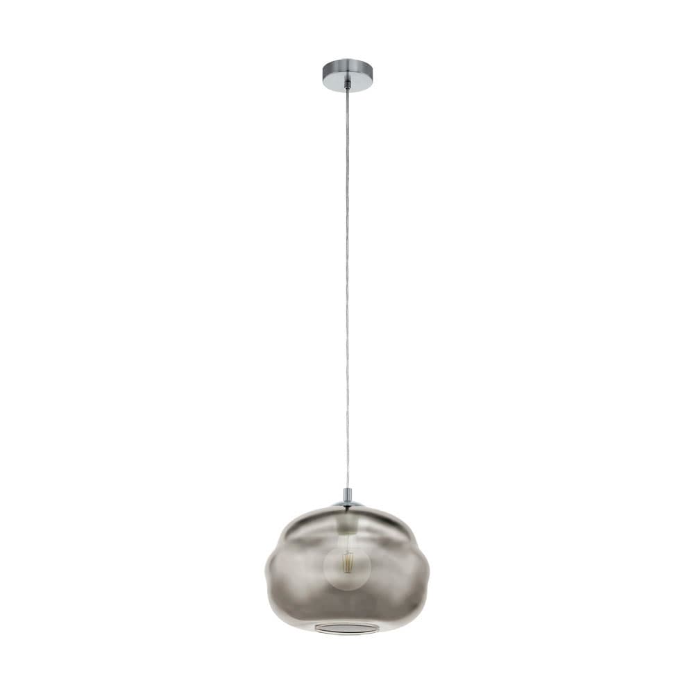 Eglo 39534 Подвес DOGATO, 1x60W(E27), сталь, никель, черный/стекло, черный, прозрачный