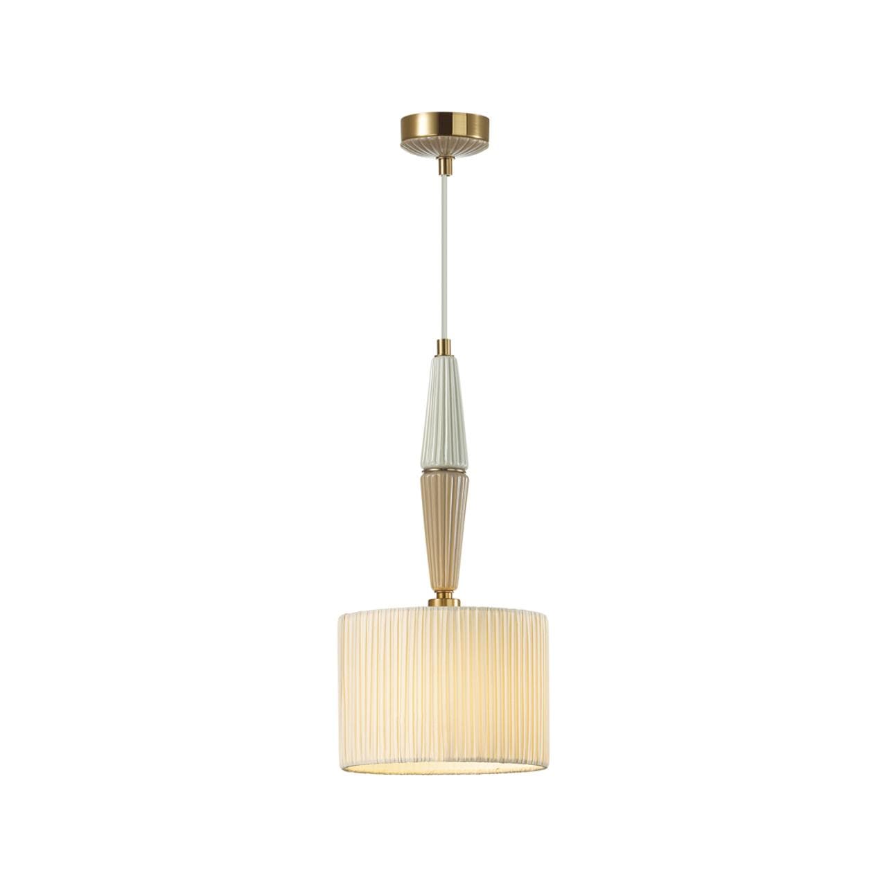 Odeon Light 5403/1 CLASSIC ODL_EX24 77 бронзовый/светло-коричневый/кремовый/металл/керамика/ткань Подвес E14 1*40W LATTE