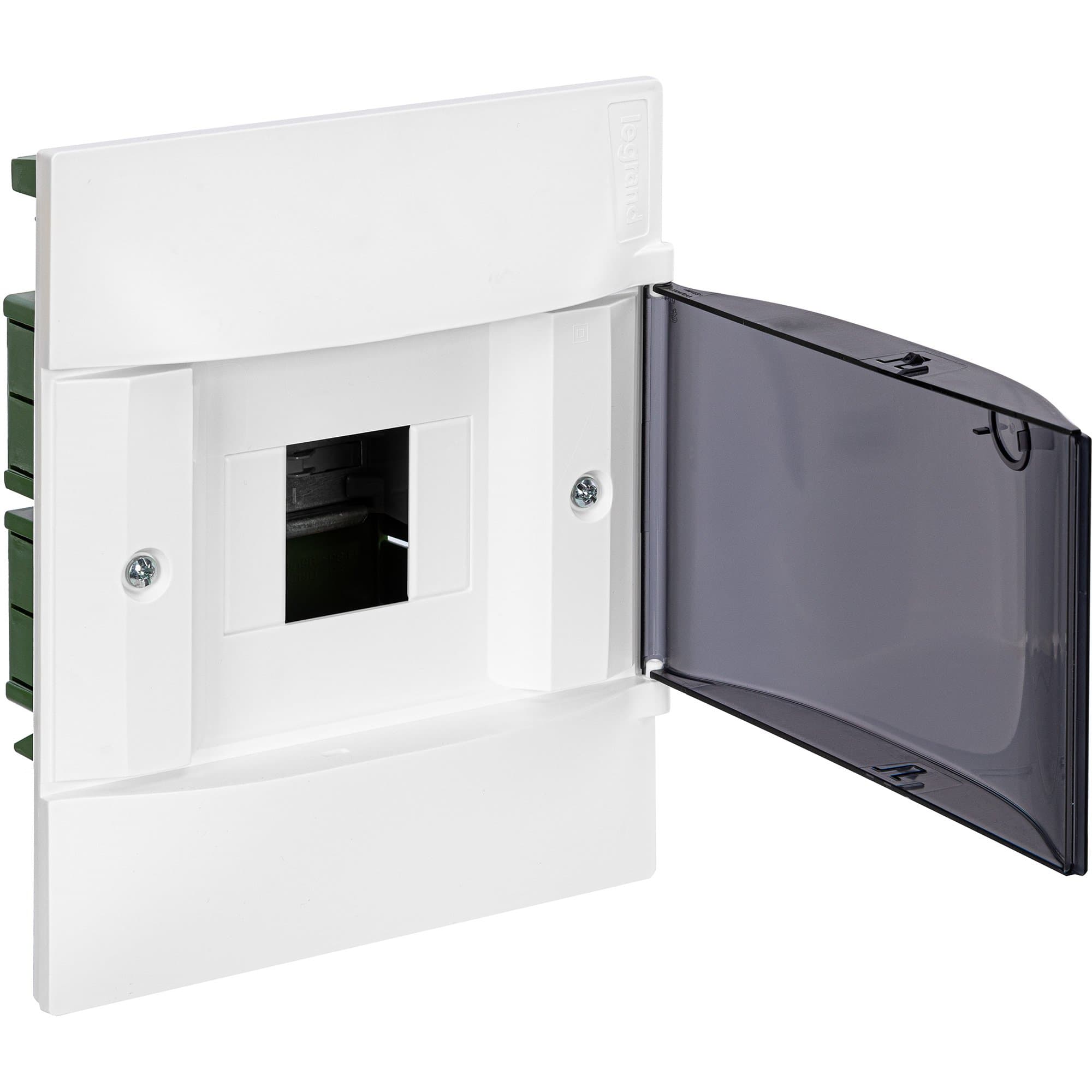 Legrand Practibox S Пластиковый щиток Встраиваемый (в полые стены) 1X4 Дымчатая дверь 134574 — миниатюра 2