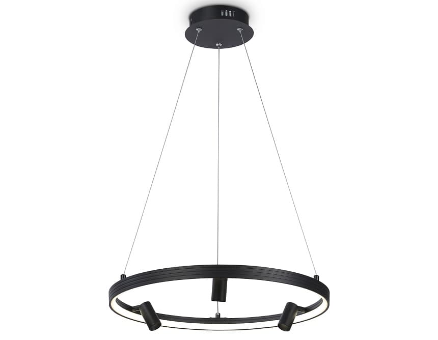 Ambrella Светильник светодиодный подвесной с пультом FL5284/1+3 BK черный 50W 3000K/4200K/6400K+4200K D500*1200 (ПДУ ИК)