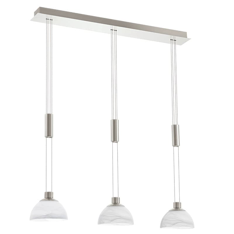 Eglo Подвес LED MONTEFIO с регулир. высотой, 3х6W (LED), H880-1300, никель/алебастр 93468