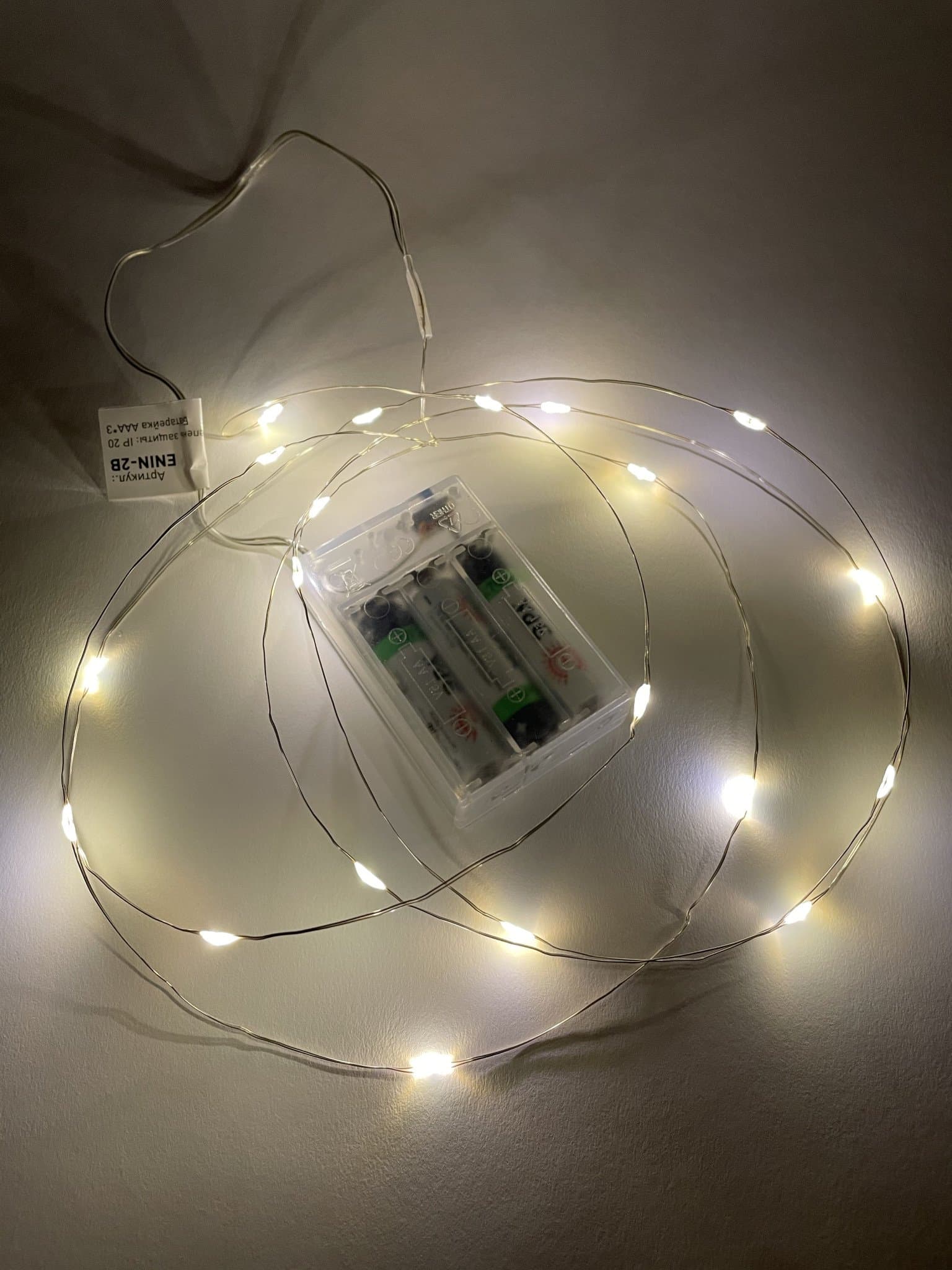 ЭРА ENIN-2B Гирлянда LED Нить 2 м теплый свет, АА, IP20 — миниатюра 1