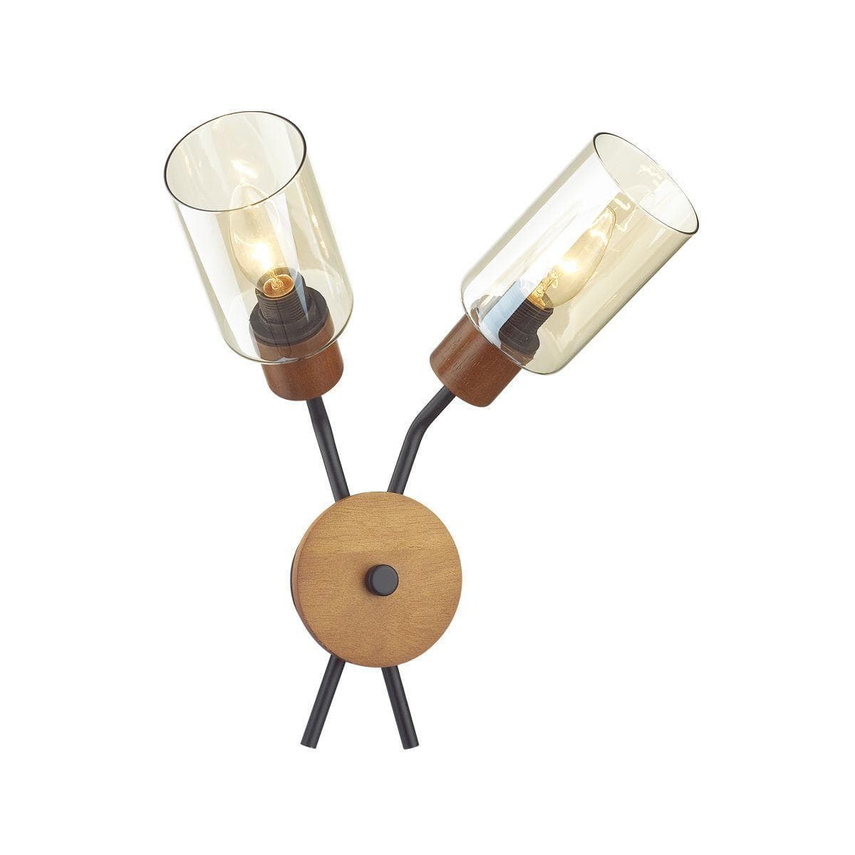 Lumion 4492/2W COUNTY LN21 203 черный, дерево Бра E14 2*60W 220V FERN — миниатюра 1