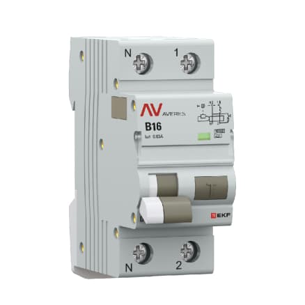 EKF Дифференциальный автомат DVA-10 1P+N 16А (B) 30мА (A) 10кА AVERES