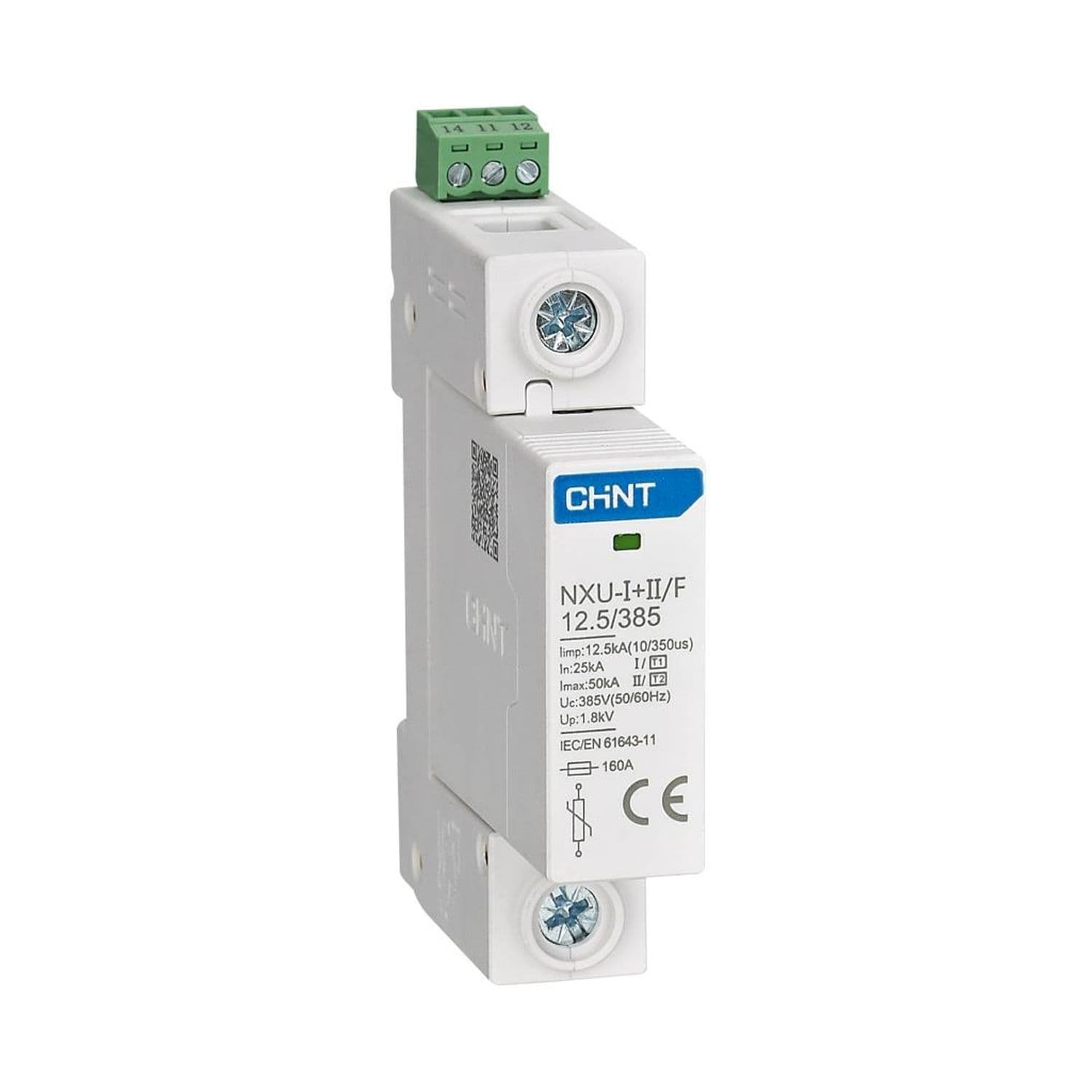 CHINT Ограничитель имп. перенапр. NXU-Ⅰ+Ⅱ/F 1P In=25kA Uc=275В Im=50kA (R)