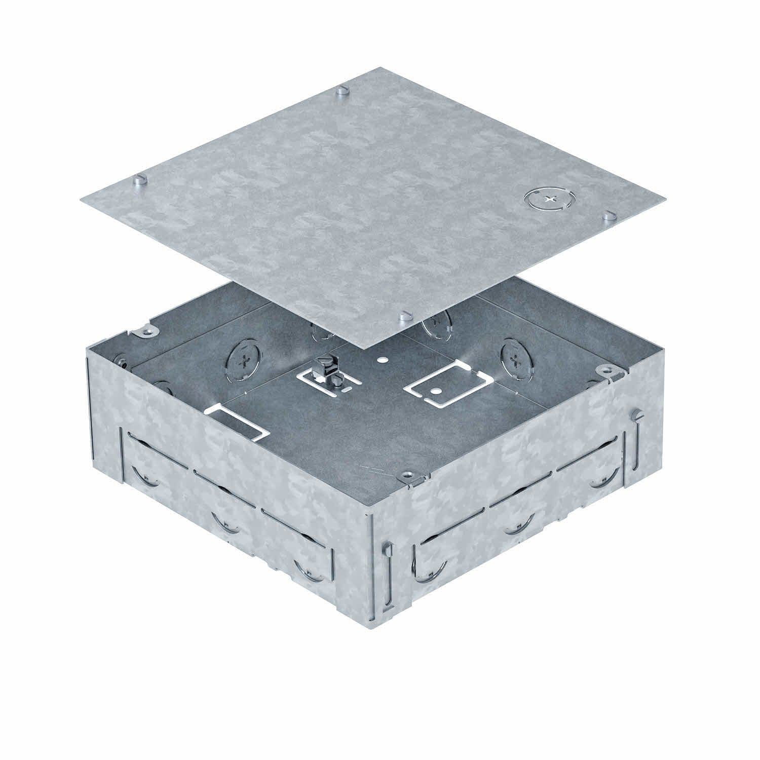 OBO Bettermann Монтажное основание UDHOME BOX для лючка GES4 (коробка для лючка 6 модулей 45х45 мм) h=70-110 сталь 7427430 — миниатюра 2
