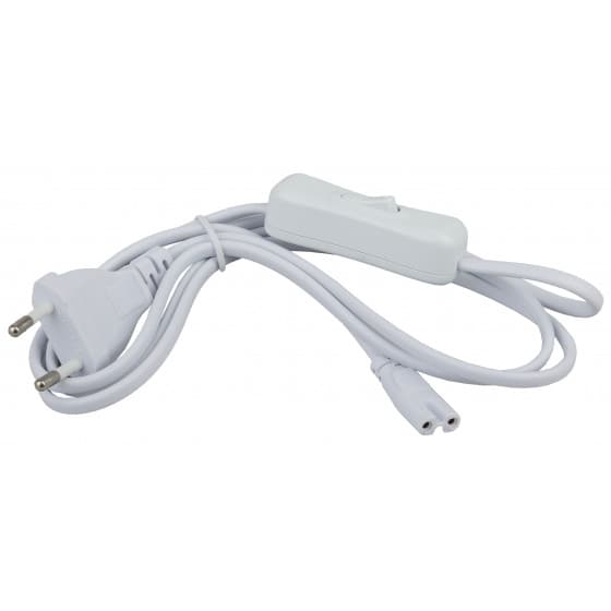 ЭРА Сетевой шнур LLED-CABLE-1.5m-SW-W c выключателем разъем C7 длина 150см