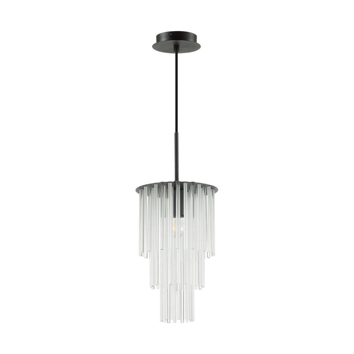 Odeon Light 4921/1 MODERN ODL22 329 черный/прозрач./матов./стекло Подвес E27 1*60W PAPITA — миниатюра 1
