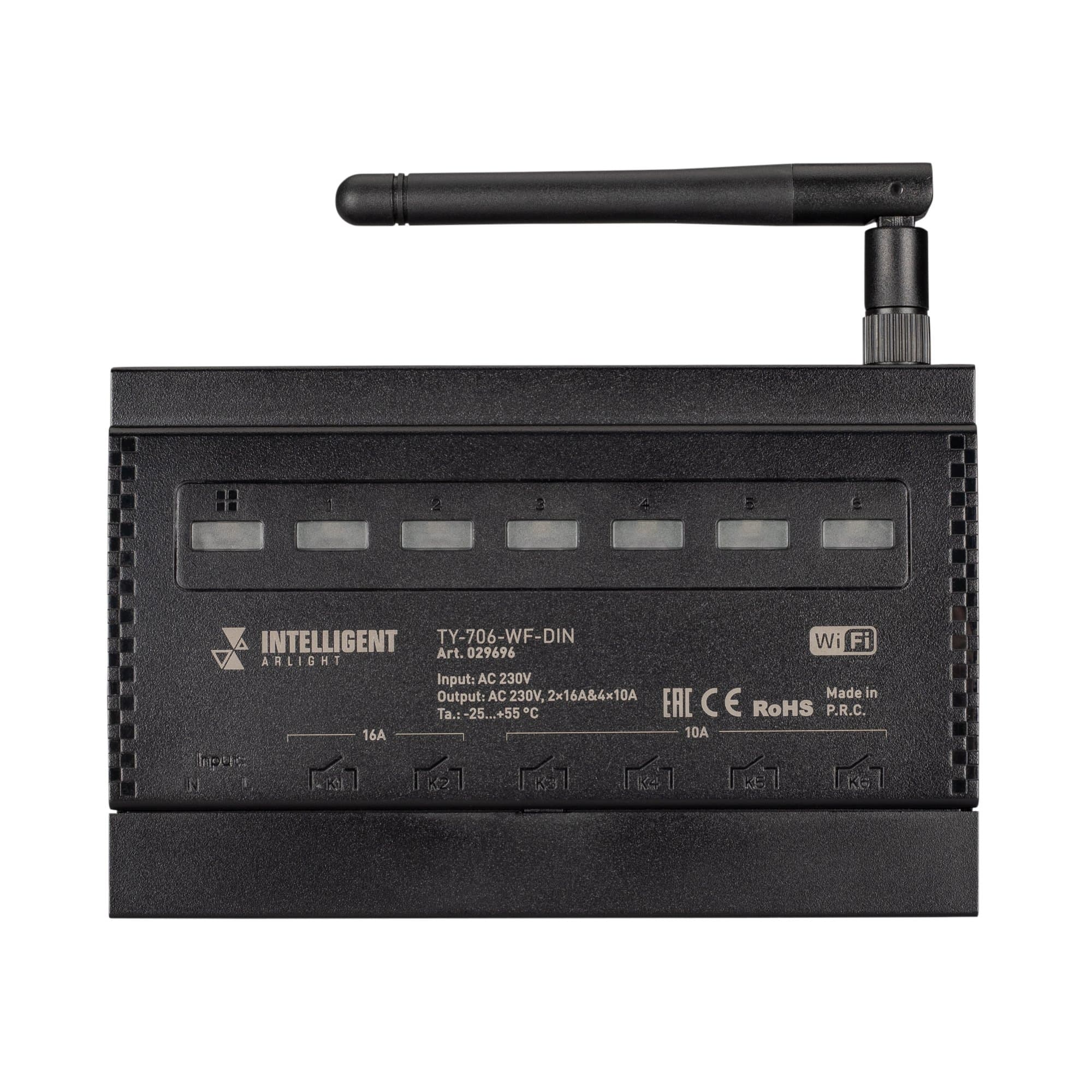 Arlight INTELLIGENT Релейный модуль TY-706-WF-DIN (230V, 2х16A + 4х10А) (INTELLIGENT -) 029696 — миниатюра 3