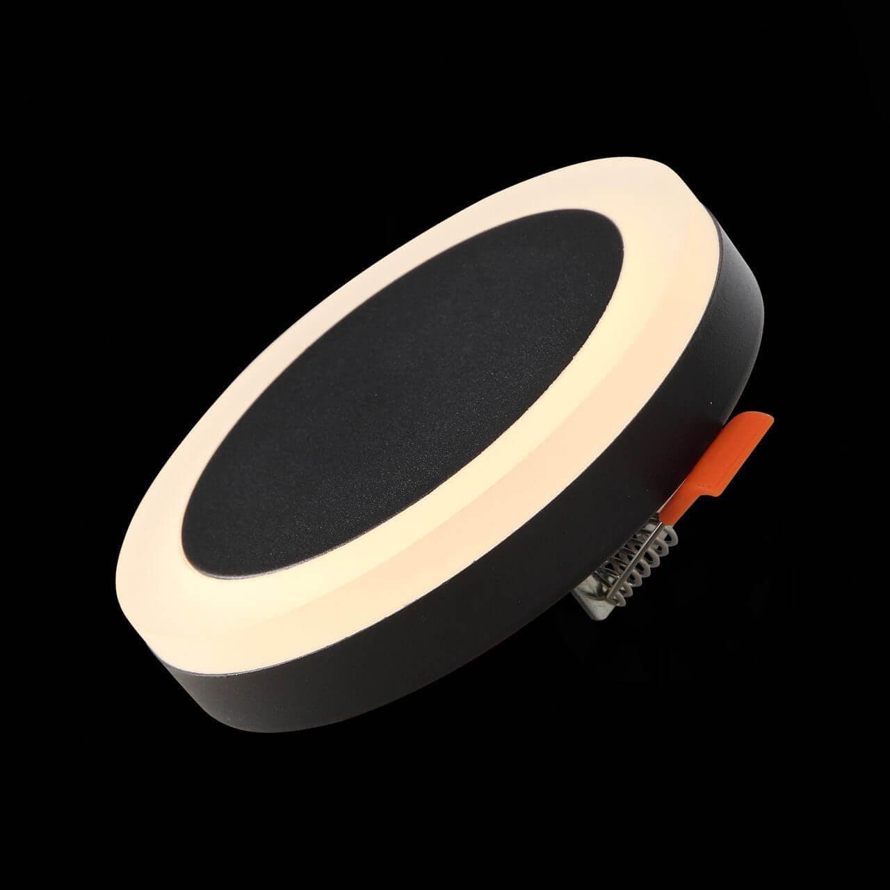 ST Luce ST104.402.06 Светильник потолочный Черный LED 1*6W 3000K 468Lm Ra>80 120° IP20 D110xH20 170-240V — миниатюра 4