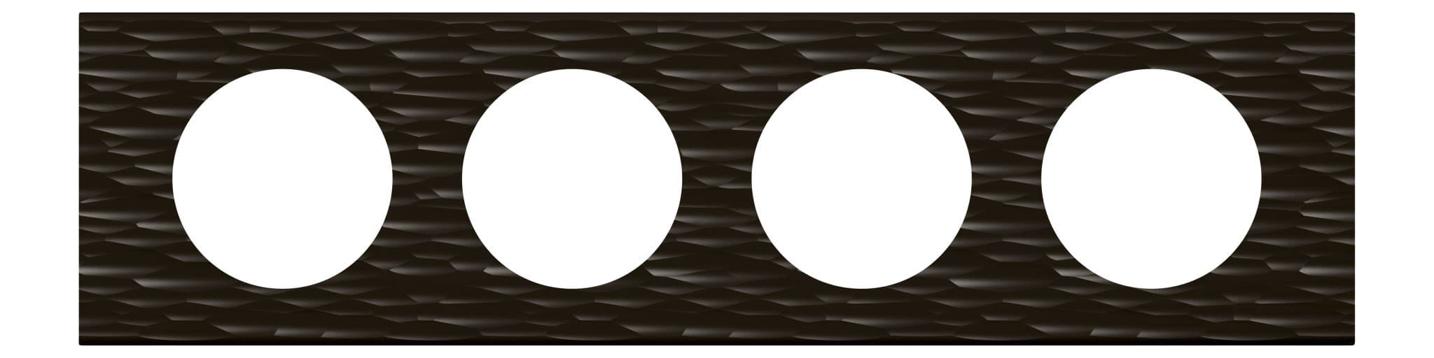 Legrand Celiane2 Corian Черный рифленый Рамка 4-ая (2+2+2+2 мод) 069024 — миниатюра 1
