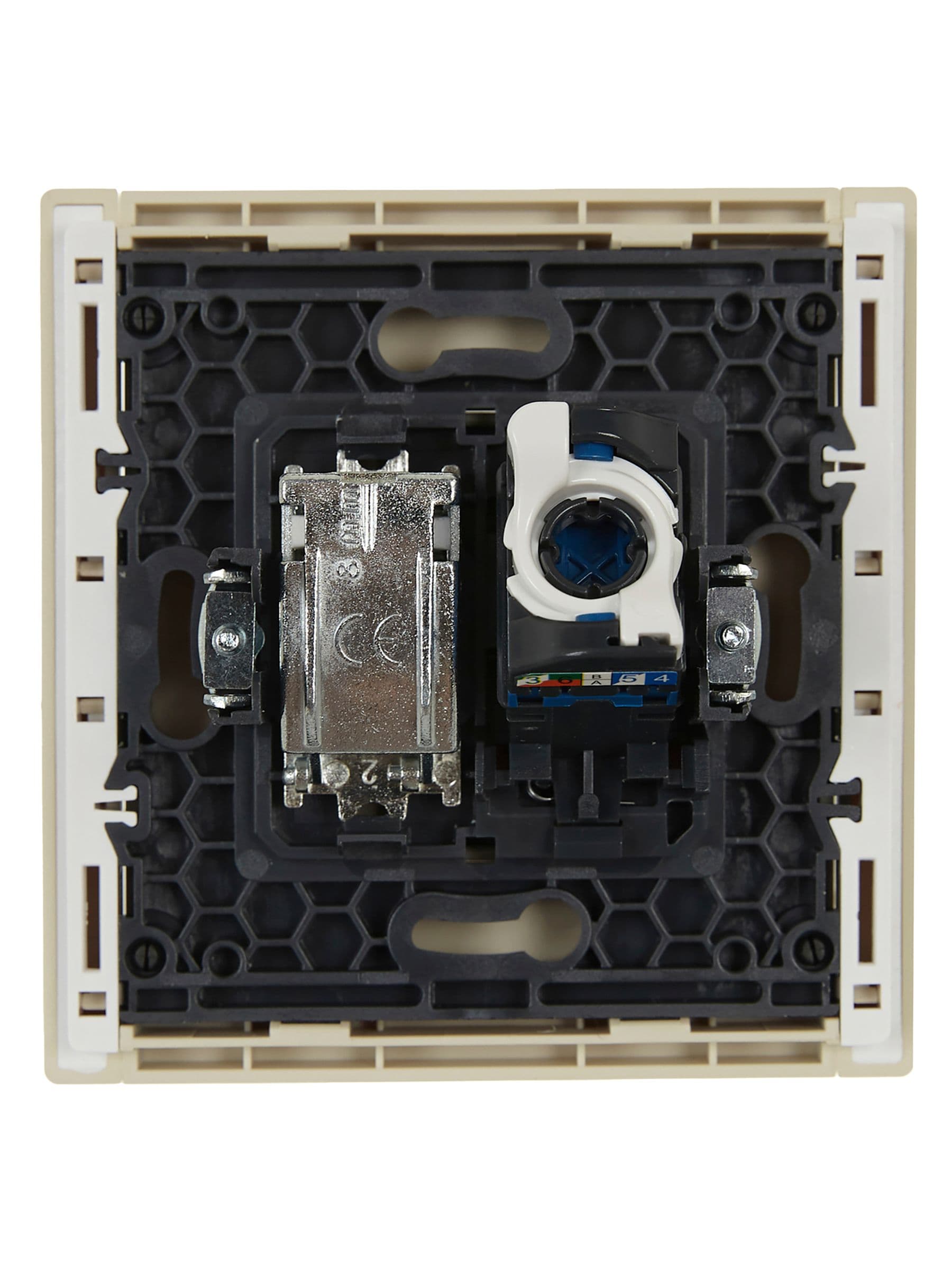IEK FORTE&PIANO Ваниль Розетка двойная TV+RJ45 кат.6 FP437 — миниатюра 3