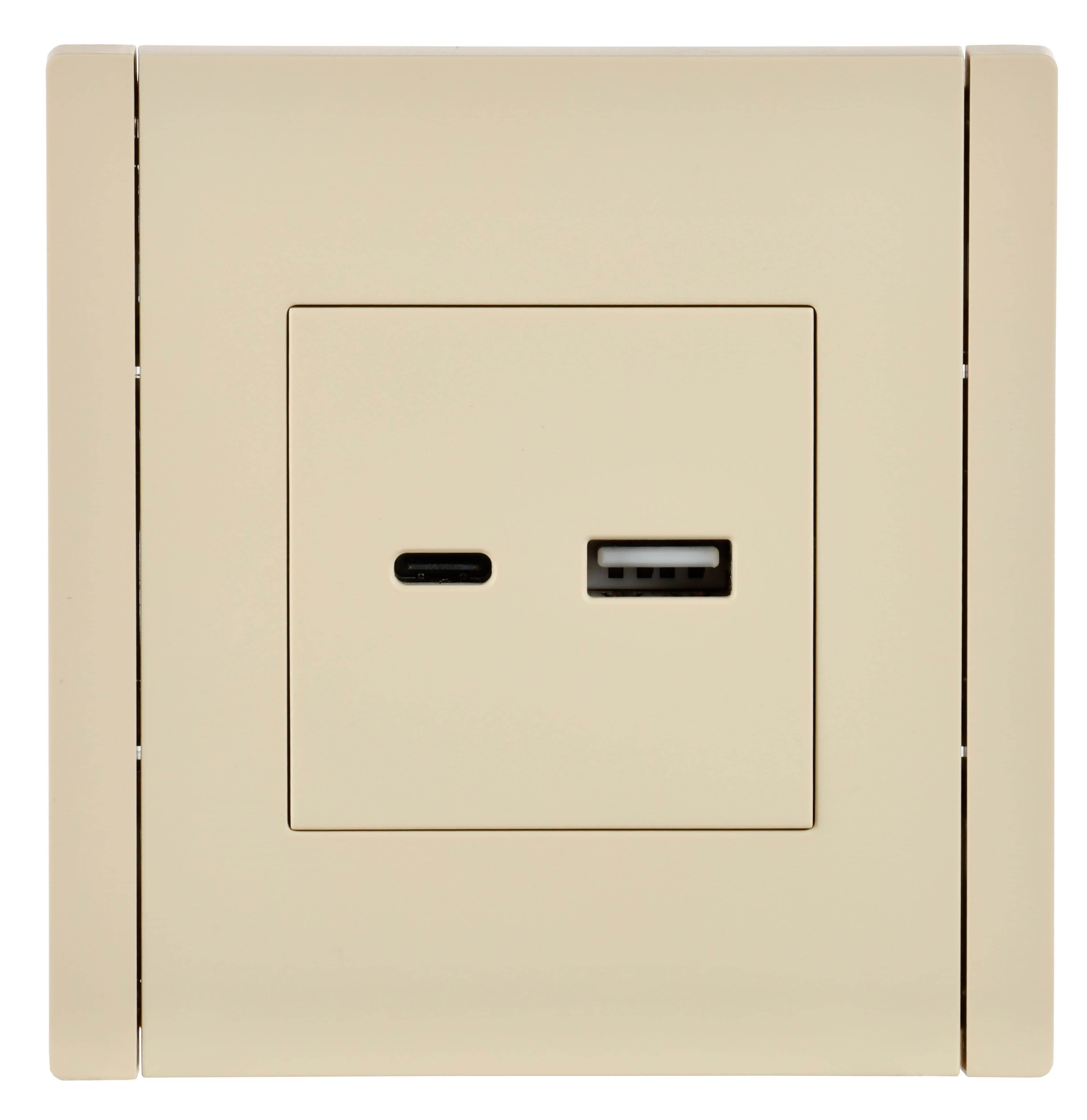 IEK FORTE&PIANO Ваниль Розетка USB A+C 18Вт FP451 — миниатюра 2