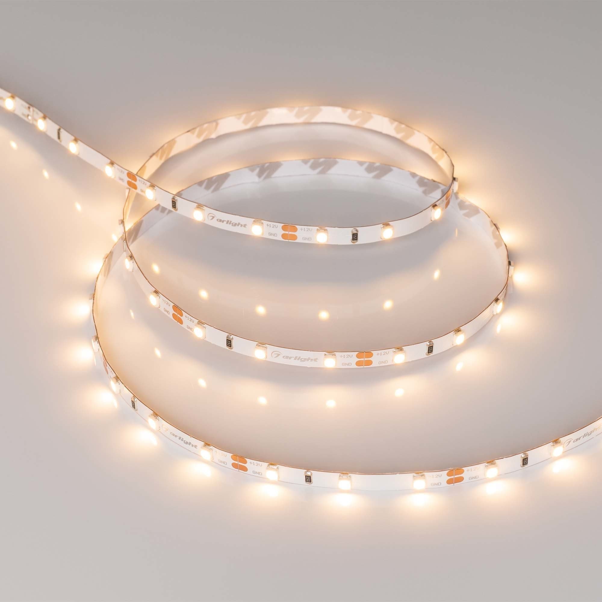 Arlight Светодиодная лента RT-A60-5mm 12V Warm3000 (4.8 W/m, IP20, 2835, 5m) (узкая) 028614(2) — миниатюра 3