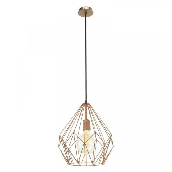 Eglo Подвес CARLTON, 1x60W (E27), Ø310, H1100, сталь, медный 49258 — миниатюра 1