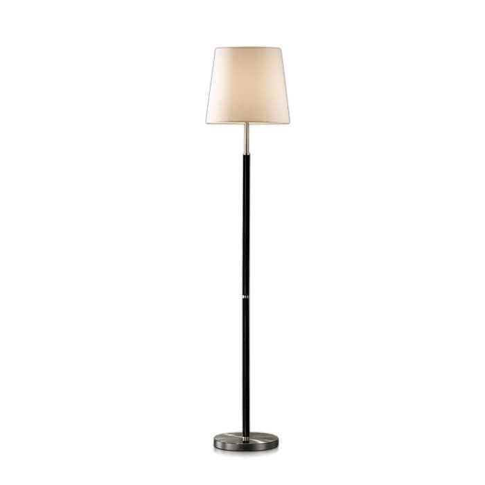 Odeon Light 2266/1F ODL12 403 никель/абажур "рогожка" Торшер  E27 60W 220V GLEN — миниатюра 1