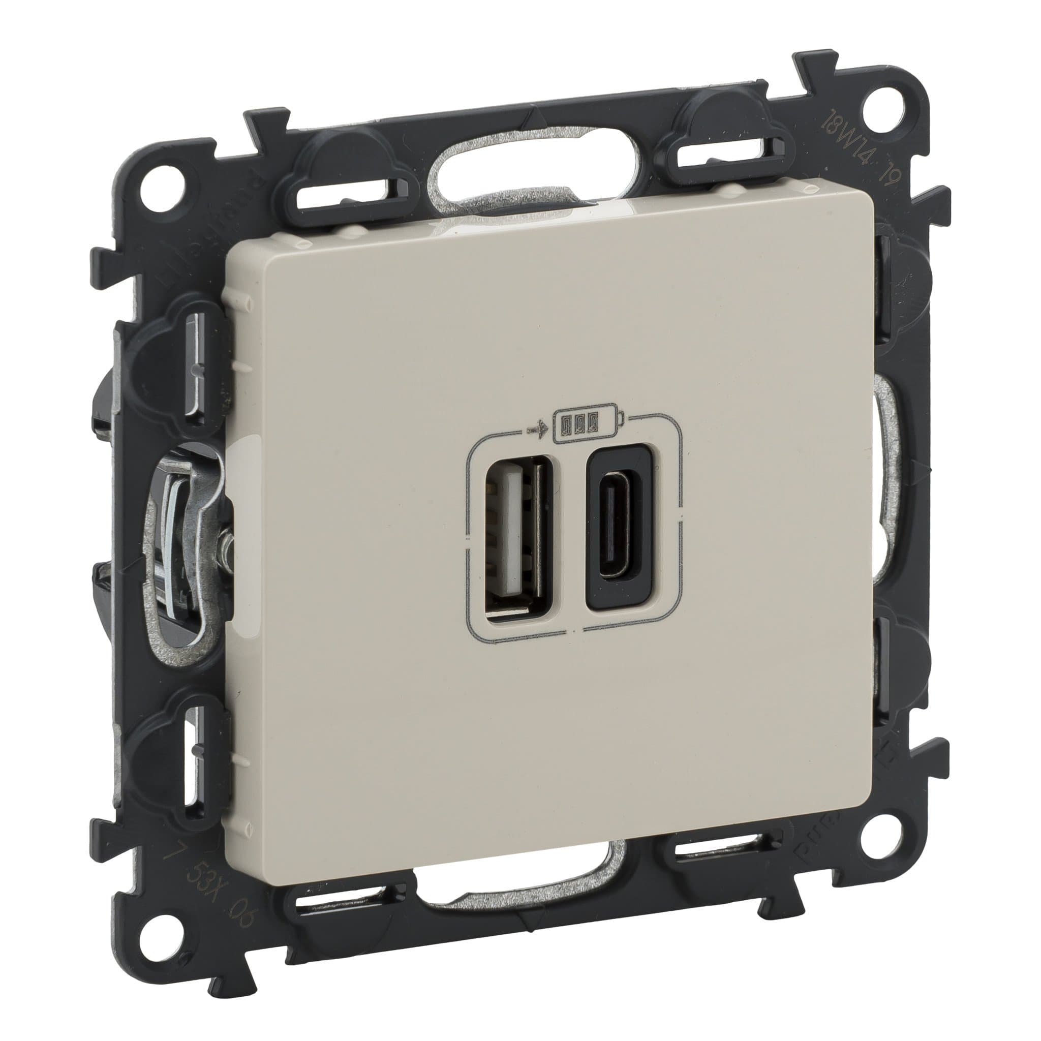 Legrand Vln-l Слоновая кость Зарядка USB A-C 753206 — миниатюра 1