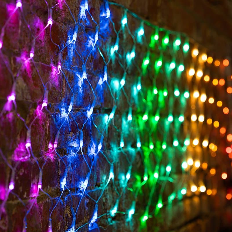NEON-NIGHT Гирлянда "Сеть" 3х0,5м, прозрачный ПВХ, 140 LED Мультиколор (10 цветов) 215-049 — миниатюра 1