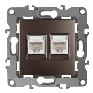 ЭРА 12-3108-13 Бронза Розетка информационная двойная 2XRJ45, IP20, 12