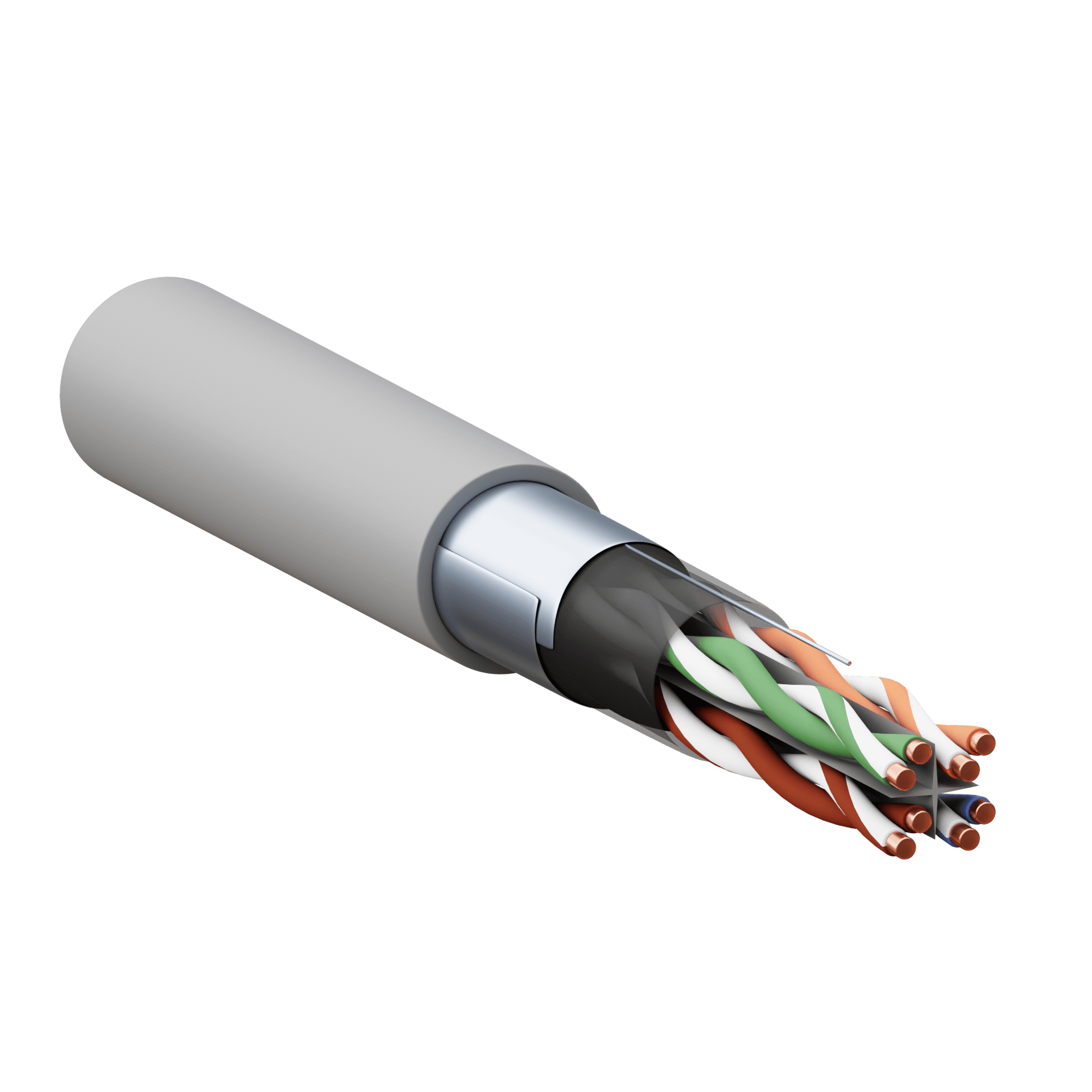 EKF Кабель витая пара TERACOM PRO CAT.6 F/UTP 4 пары solid 23AWG оболочка PVC цвет серый (упак. 305м) — миниатюра 1