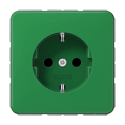 JUNG SCHUKO®-розетка 16 A / 250 B ~ с защитой от детей, зелёная CD1521BFKIGN