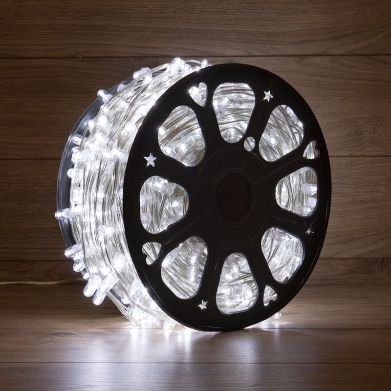 NEON-NIGHT Гирлянда «LED Клип-лайт» 12 V, прозрачный ПВХ, 150 мм, цвет диодов Белый Flashing (Белый) 325-165