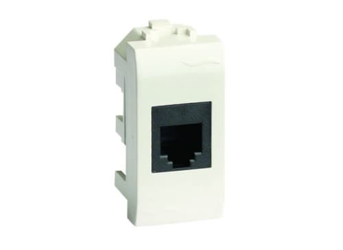 DKC Ком.роз. RJ45 кат.5e экран., 8P8C, Brava, белая, 1мод