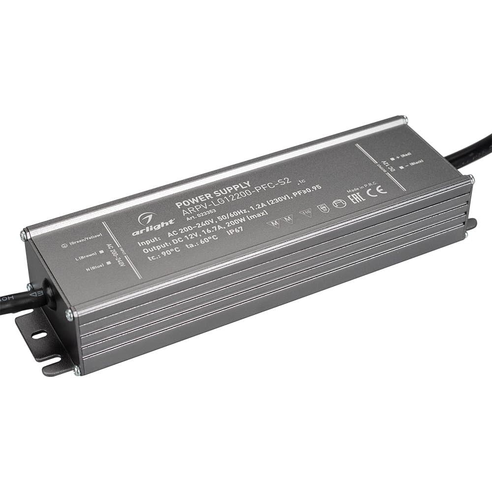 Arlight Блок питания ARPV-LG12200-PFC-S2 (12V, 16.7A, 200W) (IP67 Металл, 5 лет) 023353