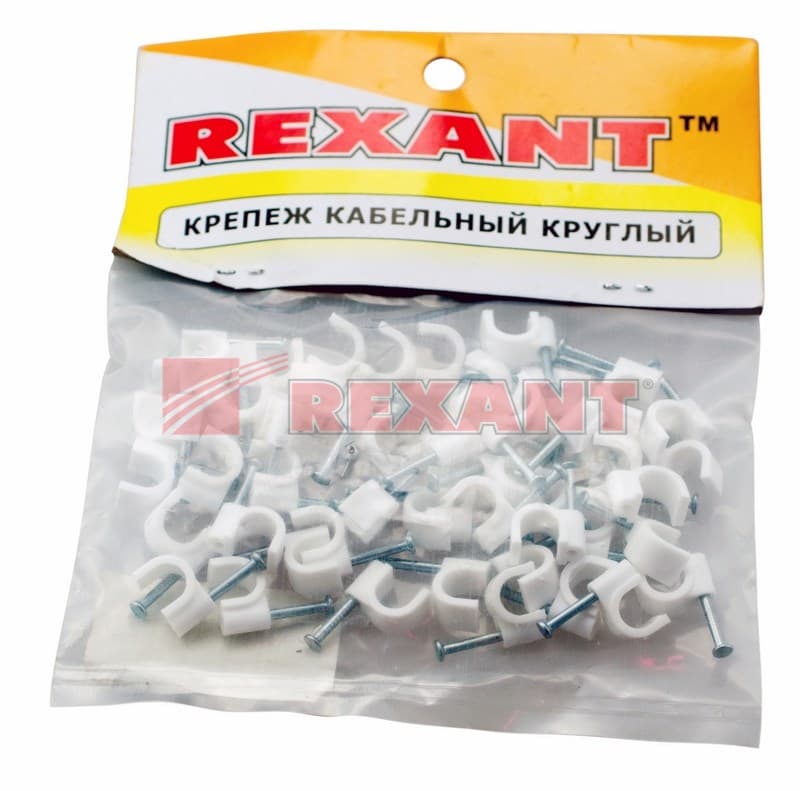 Крепеж кабеля круглый 7мм (упак. 50 шт.) Rexant 07-4007 — миниатюра 2