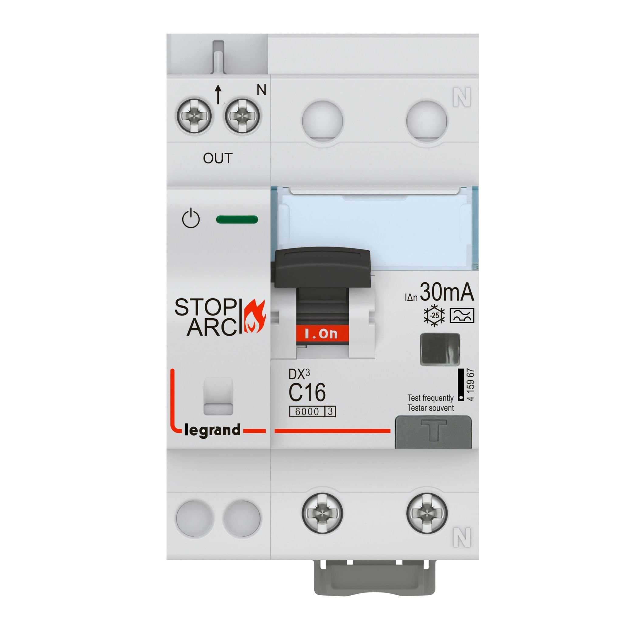 Legrand УЗДП DX3 Stop Arc 1P+N C16 10000A 30mA A (с Автоматический выключатель дифференциального тока АВДТ) 415967 — миниатюра 2