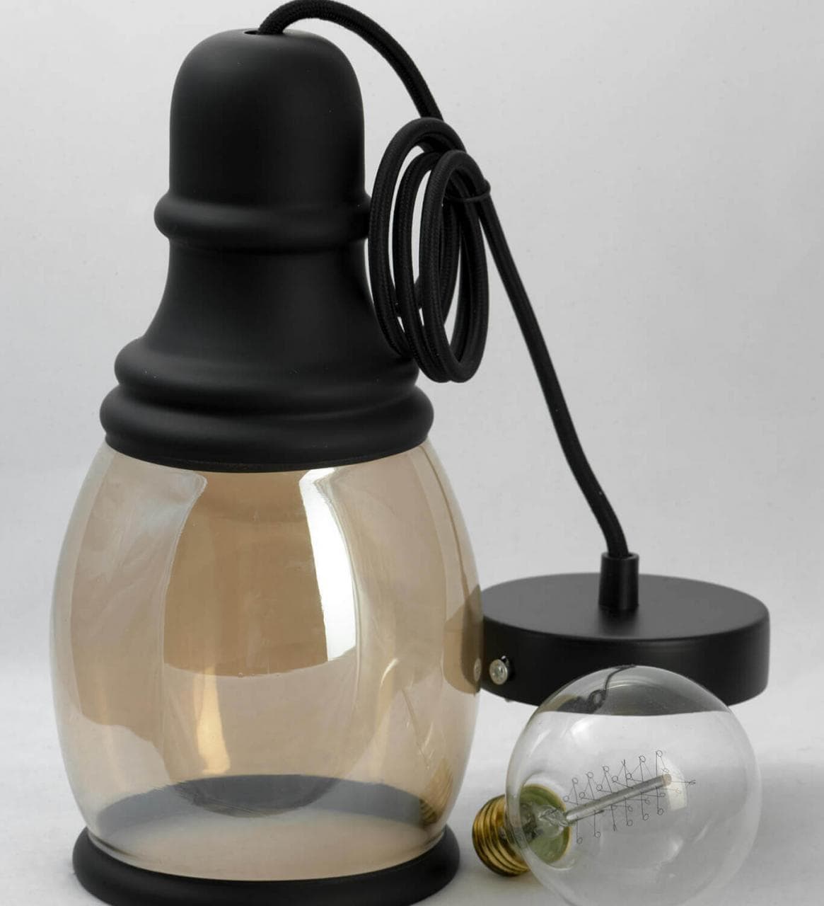Lussole LOFT Металл Черный /  Стекло Подвес E27 60W LSP-9690 — миниатюра 4