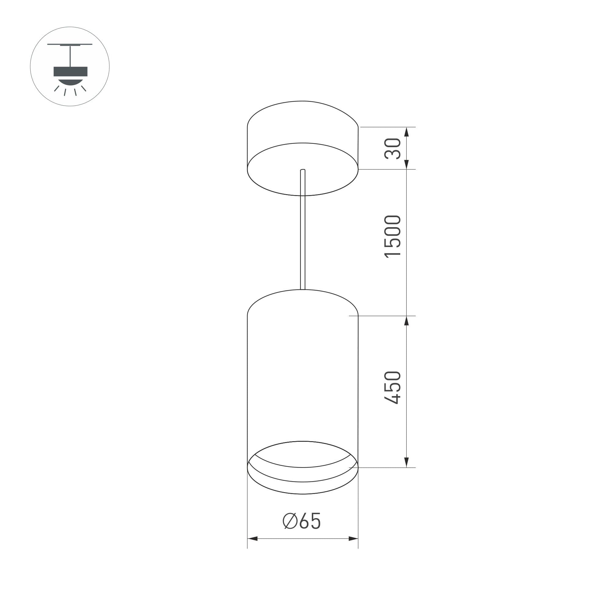 Arlight Корпус SP-POLO-HANG-LONG450-R65 (WH, 1-3, 200mA) (IP20 Металл, 3 года) 024441(1) — миниатюра 6