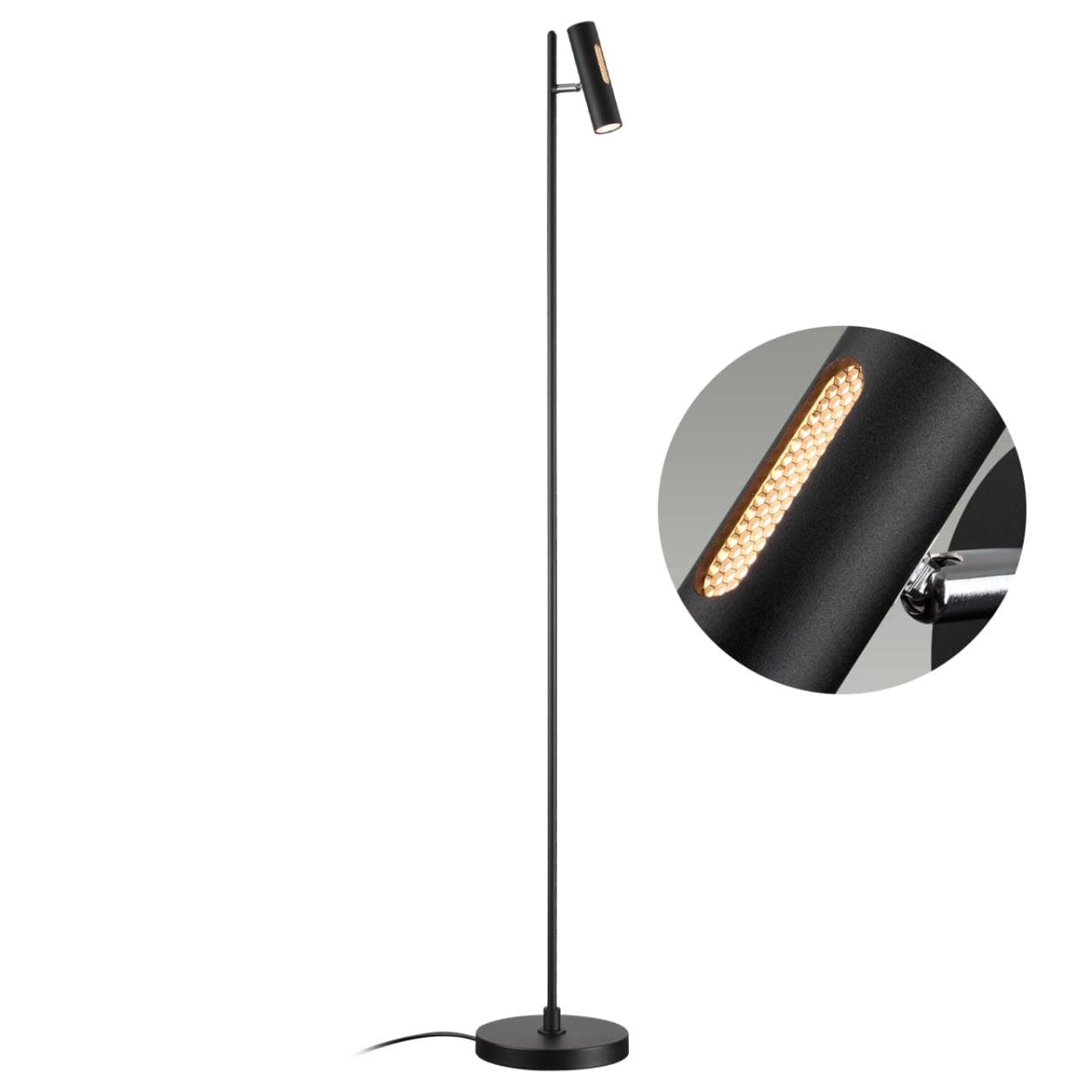 Odeon Light 6643/5FL HIGHTECH ODL24 черный/металл/акрил Напольный светильник (выкл. и диммер на корпусе) IP20 LED 6W 3000K 220V MALI