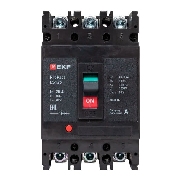 EKF Выключатель автоматический в литом корпусе ProPact LS125 25А 3P 18кА — миниатюра 7