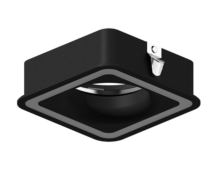 Ambrella Насадка передняя для корпуса светильника с размером отверстия 70*70mm N7716 SBK черный песок 70*70mm H26mm Out2mm MR16 — миниатюра 1