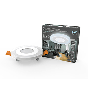 Gauss Светильник Backlight круг 3+3W 350lm 4000K 180-265V IP20 монт Ø85 105*31мм 3 реж LED BL115 — миниатюра 1