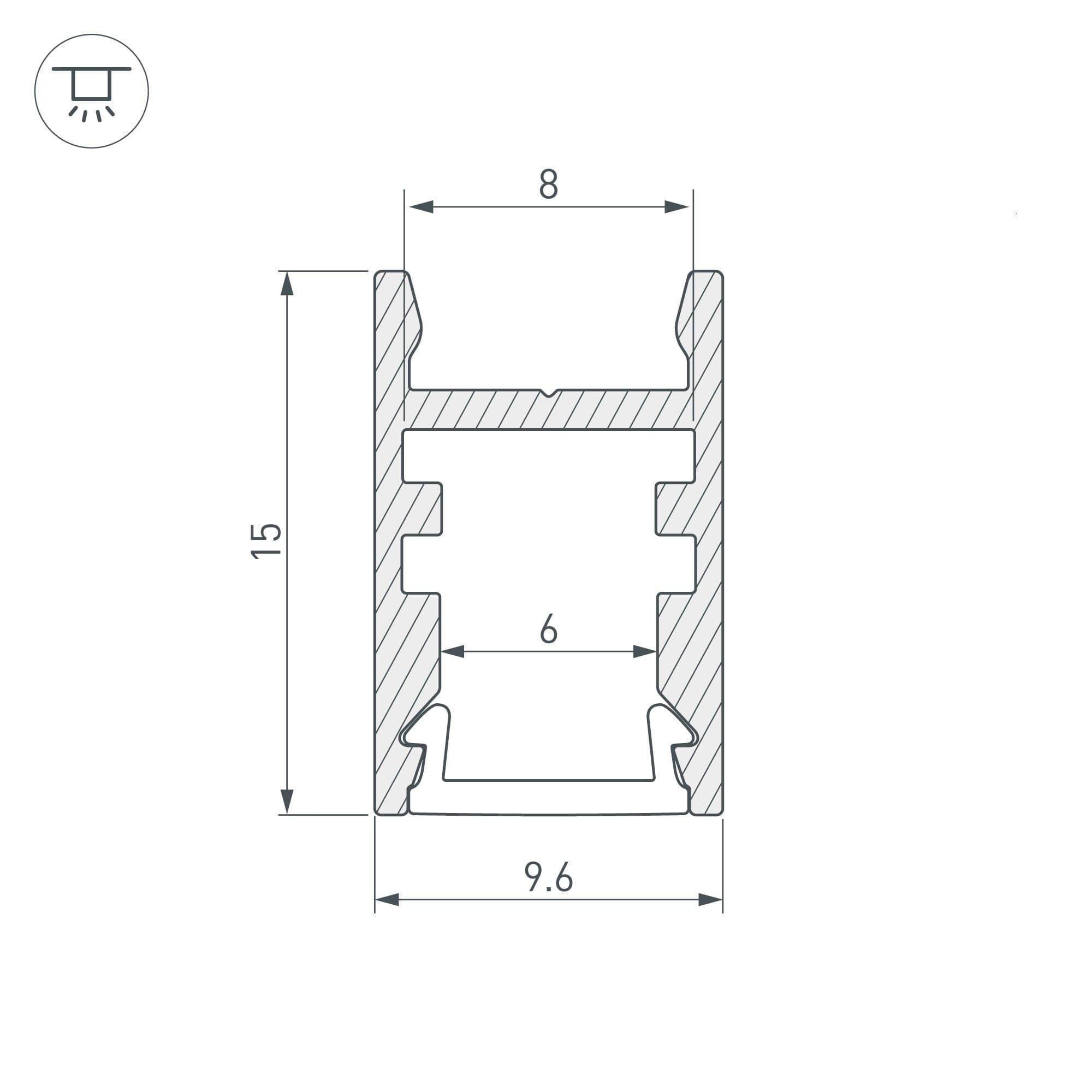Arlight Профиль с экраном ALU-SWISS-2000 ANOD+FROST (Алюминий) 015388 — миниатюра 2