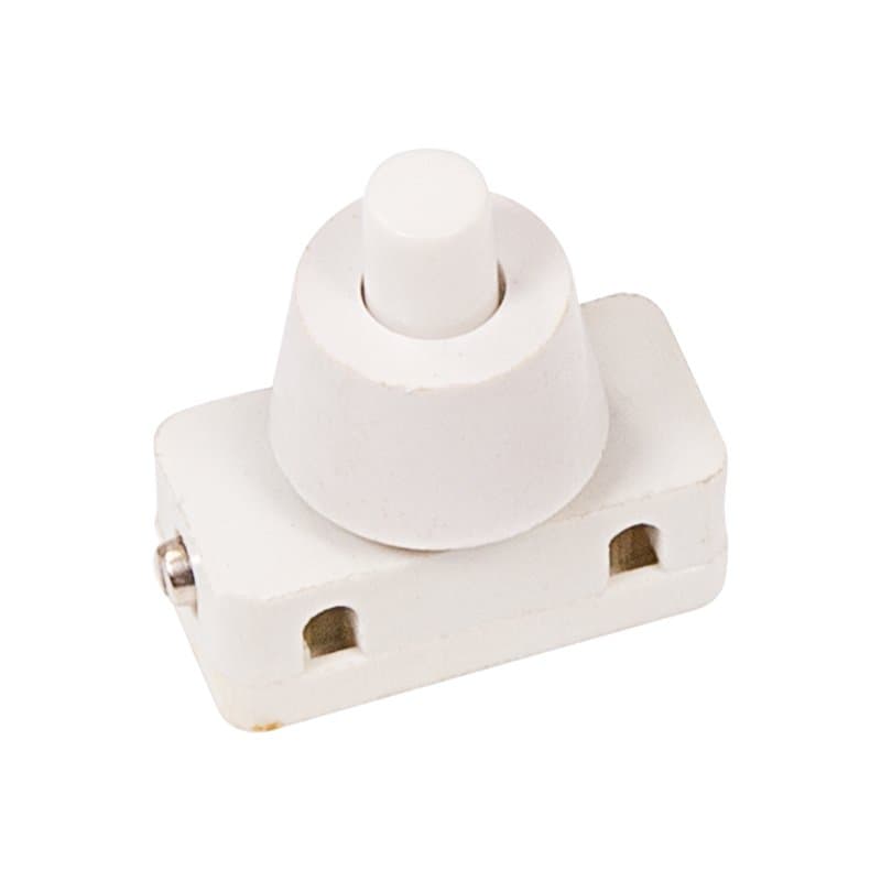 Выключатель-кнопка 250V 2А (2с) ON-OFF белый (для настольной лампы) Rexant 36-3012