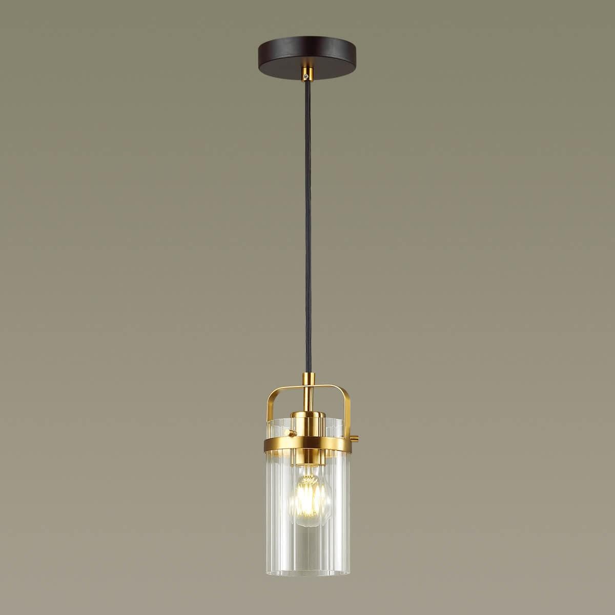 Odeon Light 4653/1 ODL20 568 черный/золотой/прозрачный Подвес E27 60W 220V KOVIS — миниатюра 3