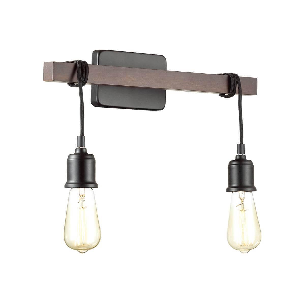 Lumion 3740/2W LN19 141 чёрный, коричневый Бра E27 2*60W 220V KLAUS — миниатюра 1