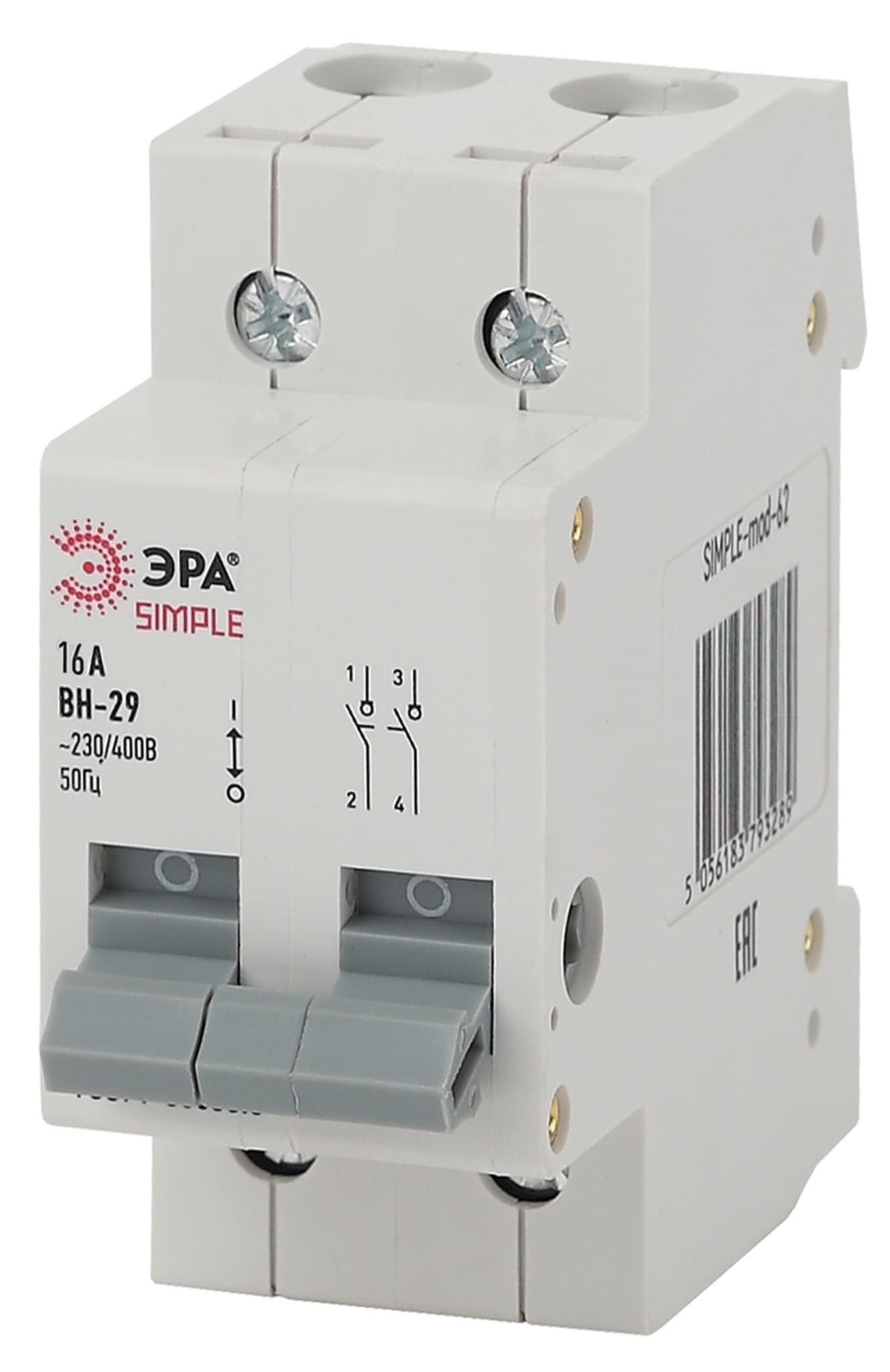 ЭРА SIMPLE-mod-59 SIMPLE Выключатель нагрузки 2P 16А ВН-29