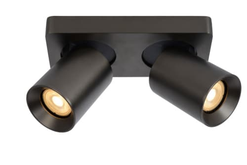 Lucide NIGEL Прожектор потолочный LED Dim to warm GU10 2x5W 2200K/3000K Black Steel 09929/10/16