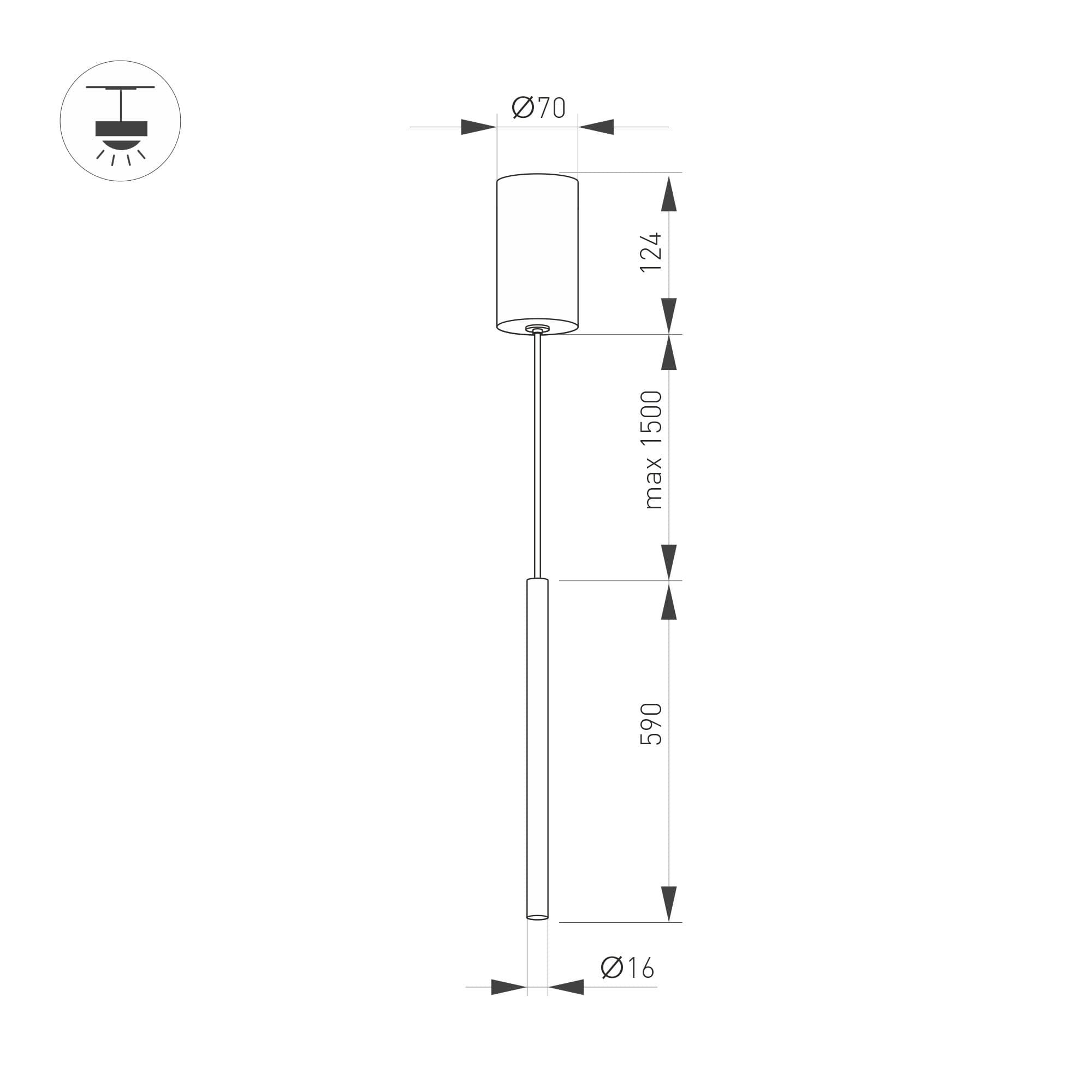 Arlight Светильник SP-UMBRA-HANG-V-L600-10W Warm3000 (WH, 120 deg, 230V) (IP20 Металл, 3 года) 036949 — миниатюра 2